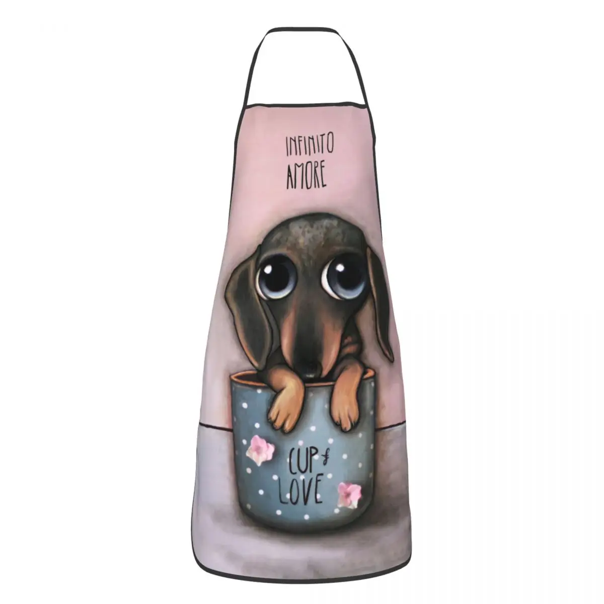 Kitchen Baking Cloth - Dachshund Fincan Aşk Önlükleri Erkekler Kadınlar