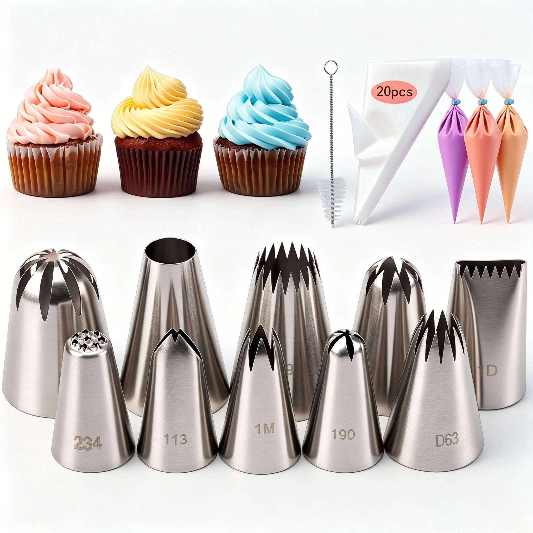 Piping Bag Disposable - 31 Parça Pasta Süsleme Uçları Seti