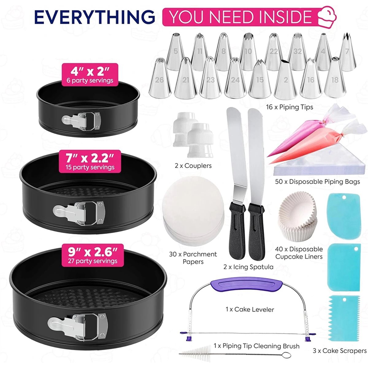 Springform Pan Set - 2026 Trend 148 Parça Kek Kalıbı