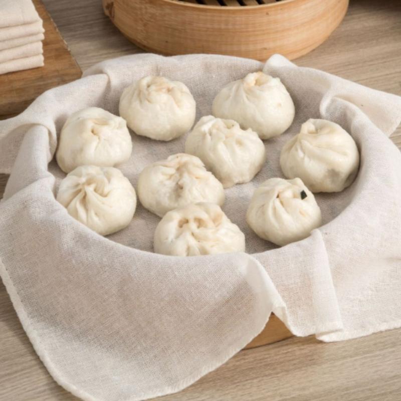 Kitchen Baking Cloth - 3 adet yuvarlak saf pamuklu buharlı