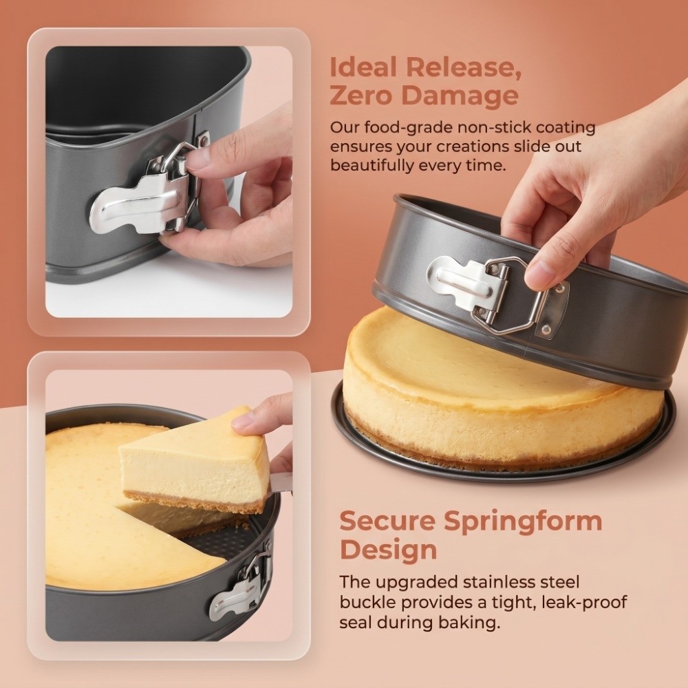 Springform Pan Set - 3 Parça Karbon Çelik Kek Kalıbı