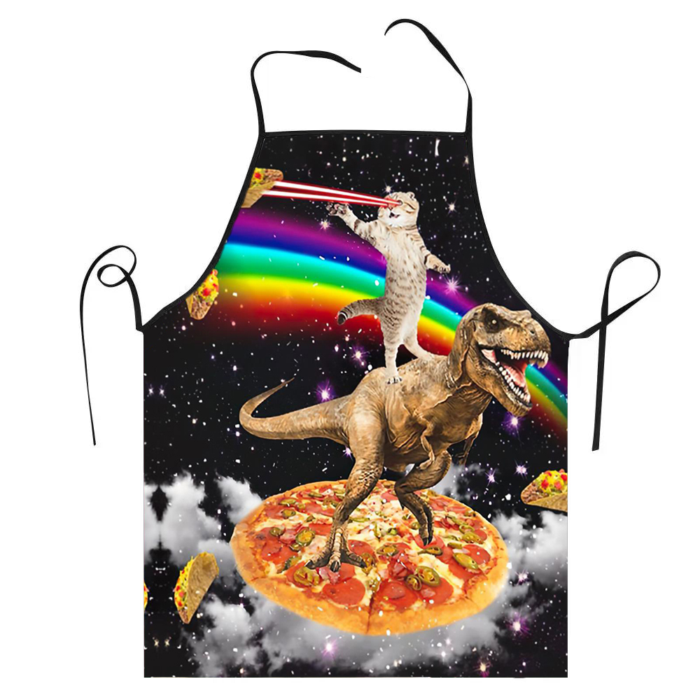Kitchen Baking Cloth - 68X95 cm Unisex Uzay Pizza Kedi